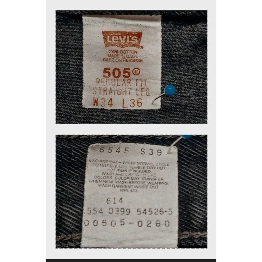 Vintage Levi’s 505 Regular Fit Straight Leg Men's Size 34x32 RedTab USA Made '99